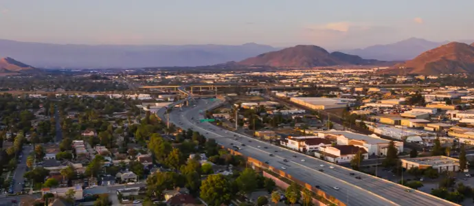 Aerial view of Riverside California