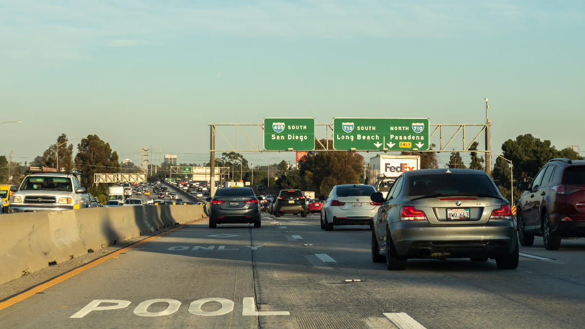 Lanes on a LA highway