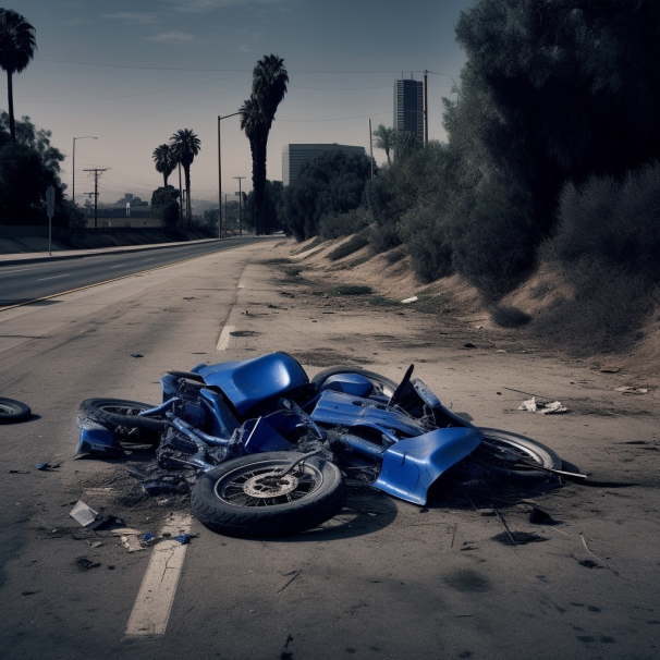 Animated image of a motorcycle in an accident in LA