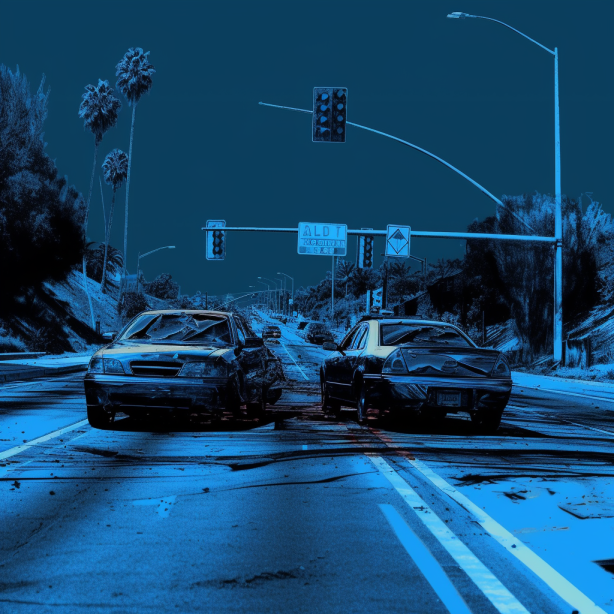 Animated drawings of cars in accident in LA