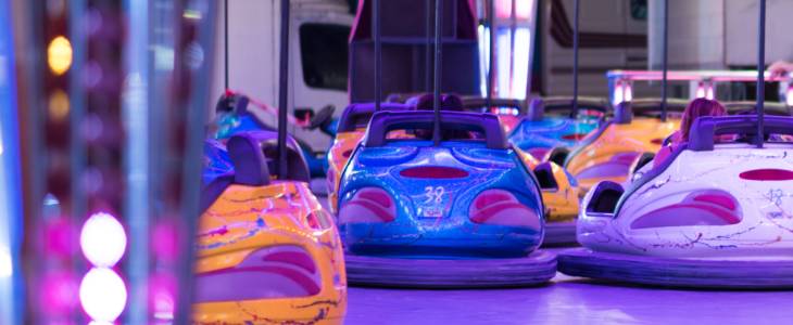 Bumper cars in los angeles amusement park