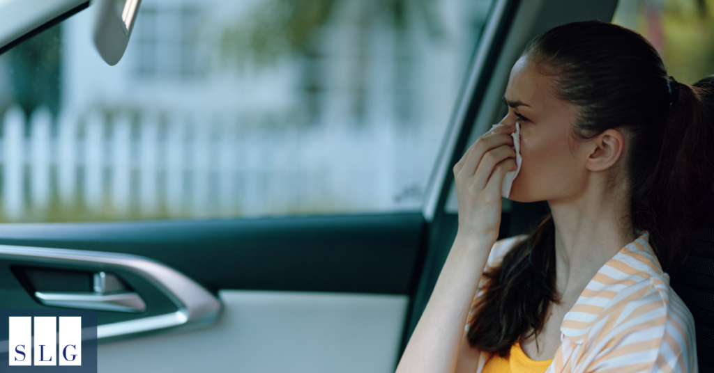 Person experiencing emotional distress after an accident