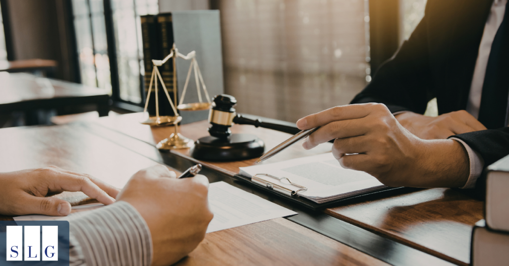 Personal injury lawyer advising client about legal claim