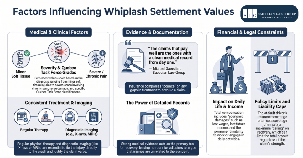 Factors Influencing Whiplash Settlement Amounts in California