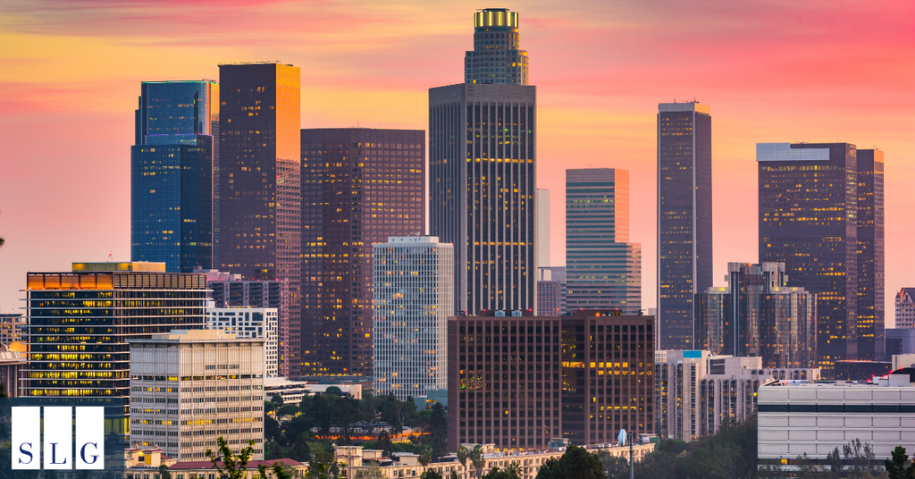 Downtown Los Angeles skyline representing personal injury claims and legal representation in California.